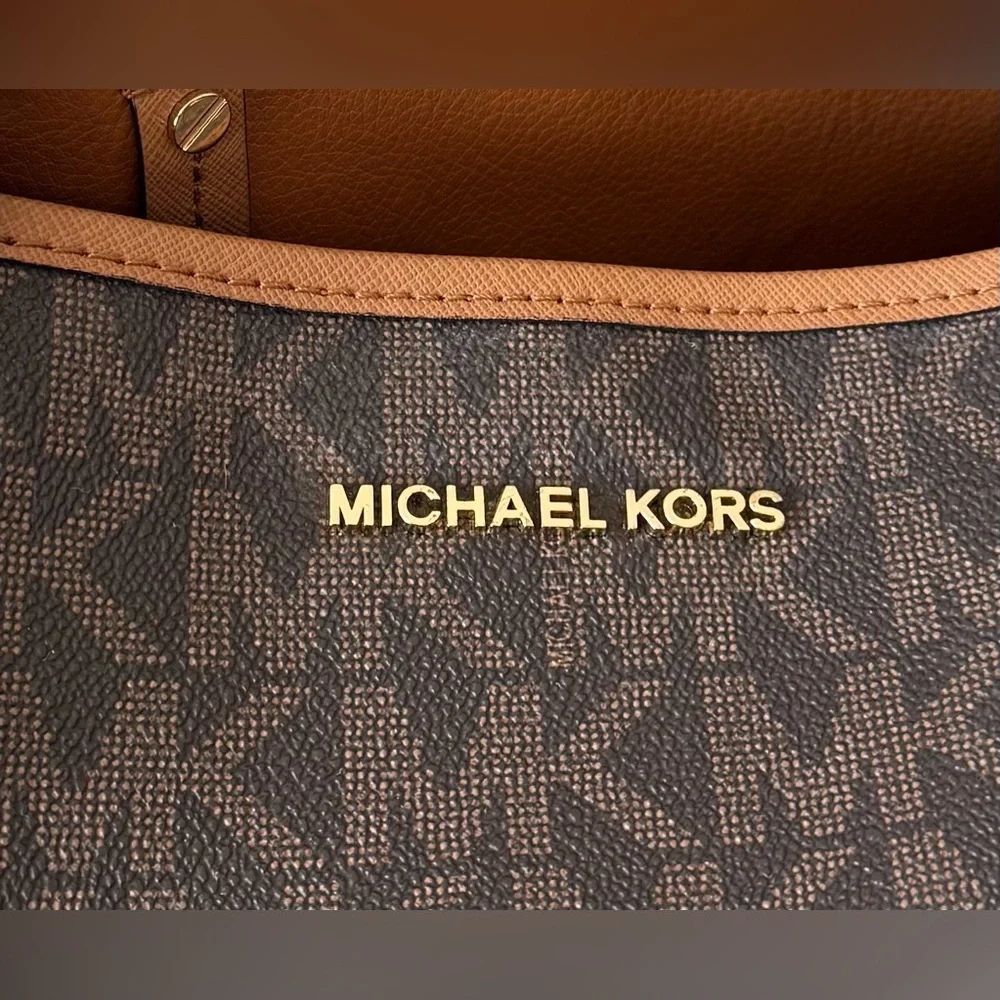 Michael Kors Large Dark Brown Signature Satchel Tote - Picture 3 of 15